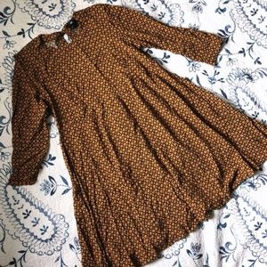 H&M Orange Patterned Swing Dress